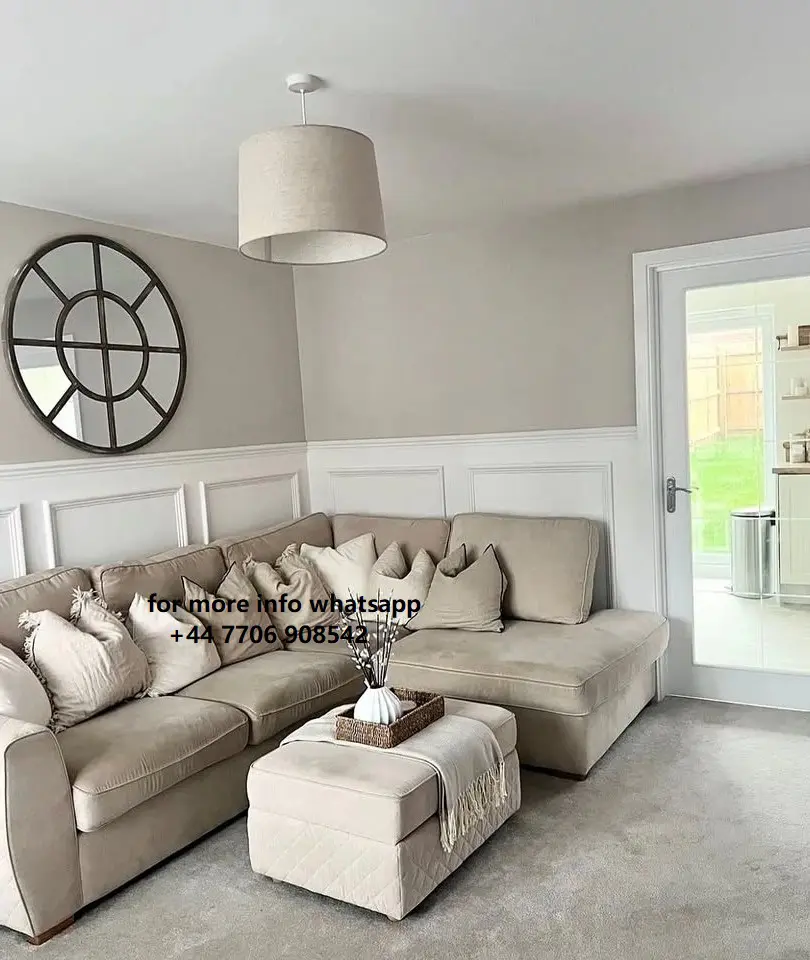 DFS L- Shape Chaise Corner Sofa With Matching Footstol For Sale