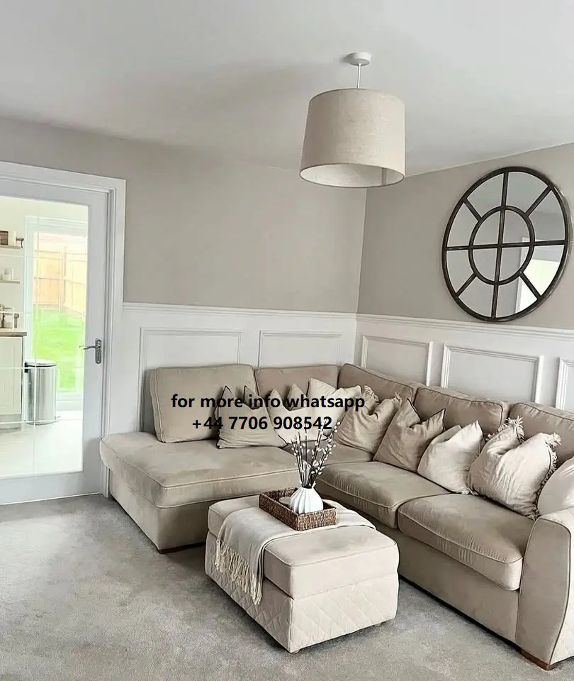 DFS L- Shape Chaise Corner Sofa With Matching Footstol For Sale