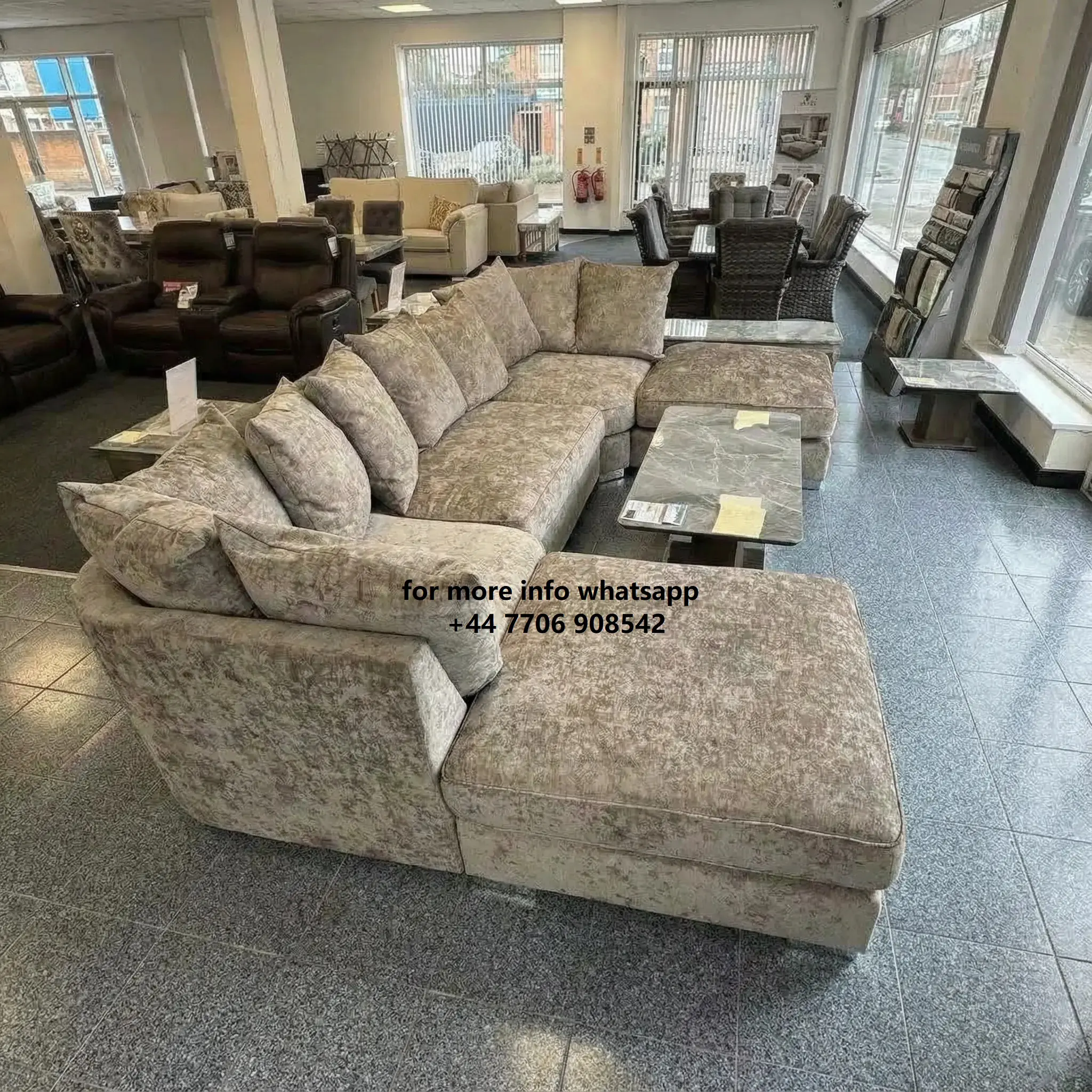 U -Shape Bishop 7x Seater Sofa For Sale Mink Colour