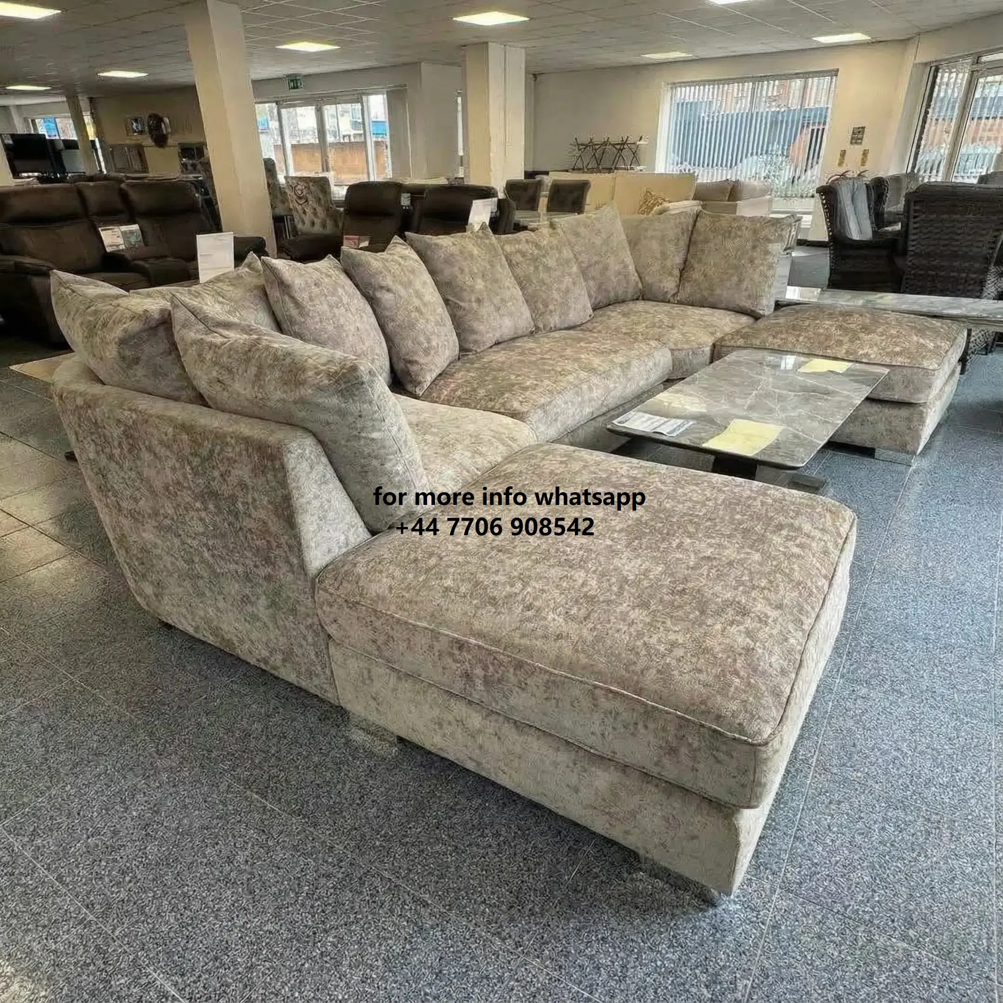 U -Shape Bishop 7x Seater Sofa For Sale Mink Colour
