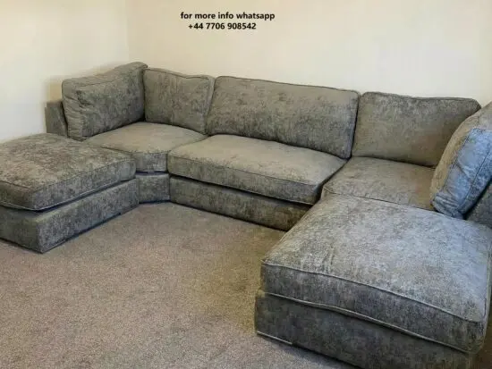 GREY U -Shape 7x Seater Bishop Sofa For Sale