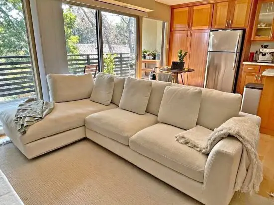 DFS Calix Boucle Lvory Sofa Cream Colour For Sale