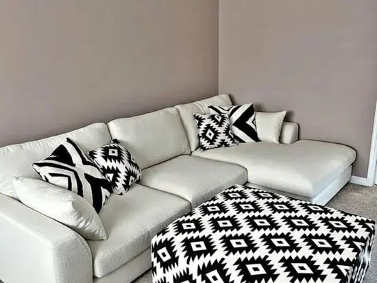 Calix L-Shape Corner Sofa With Footstool For Sale Cream Colour