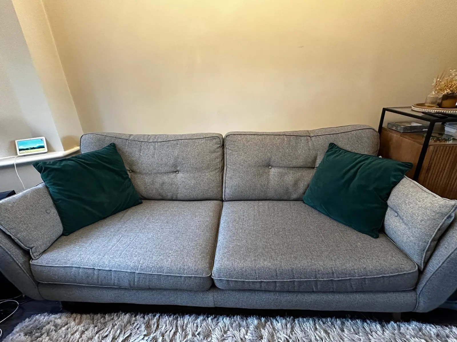 French Connection Zinc Sofa Grey 4-Seater + Cuddle Chair