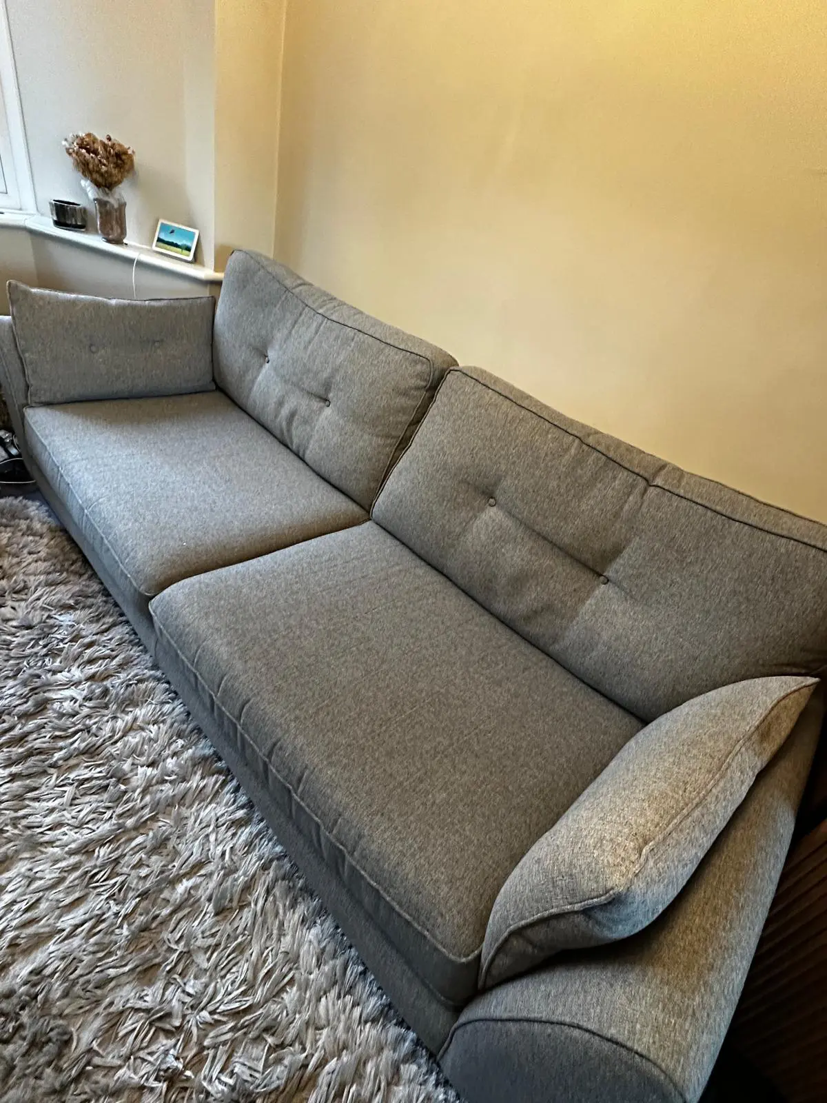 French Connection Zinc Sofa Grey 4-Seater + Cuddle Chair