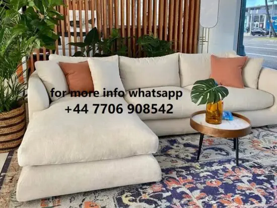 John Lewis 4x Seater L Shape Highback Corner Sofa Cream Colour For Sale