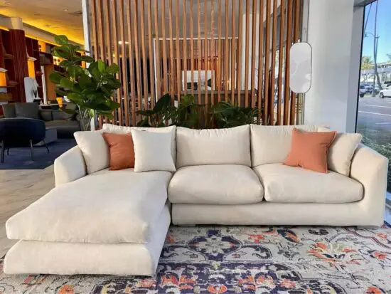 John Lewis Beige L Shape Corner Sofa With Lounge Chaise For Sale