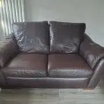 IKEA ALVAROS brown real leather 2- seater sofa