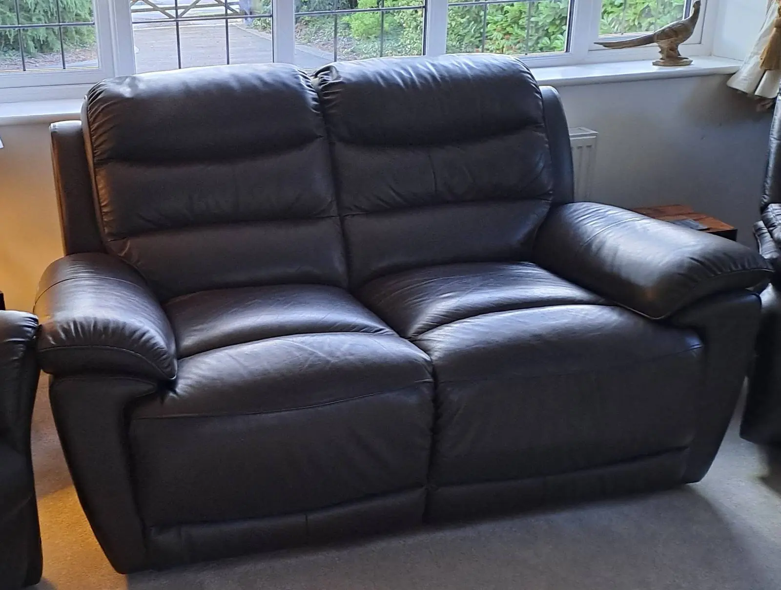DFS Landos brown leather recliner sofa set
