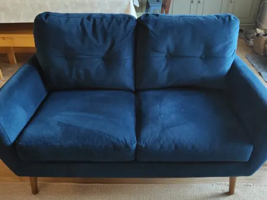 Navy blue, soft velvet 2 seater sofa