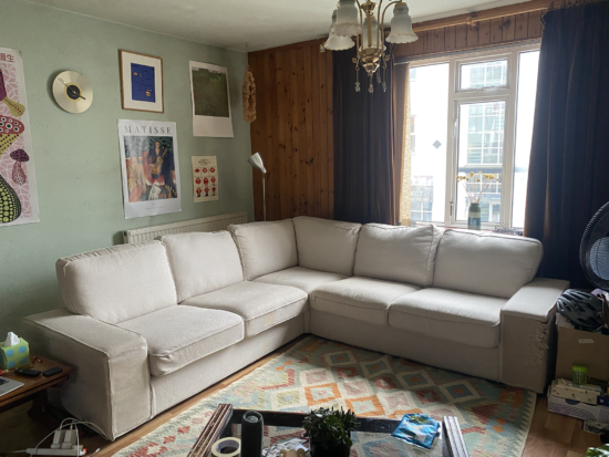 KIVIK Corner sofa, 4-seat, Tresund light beige