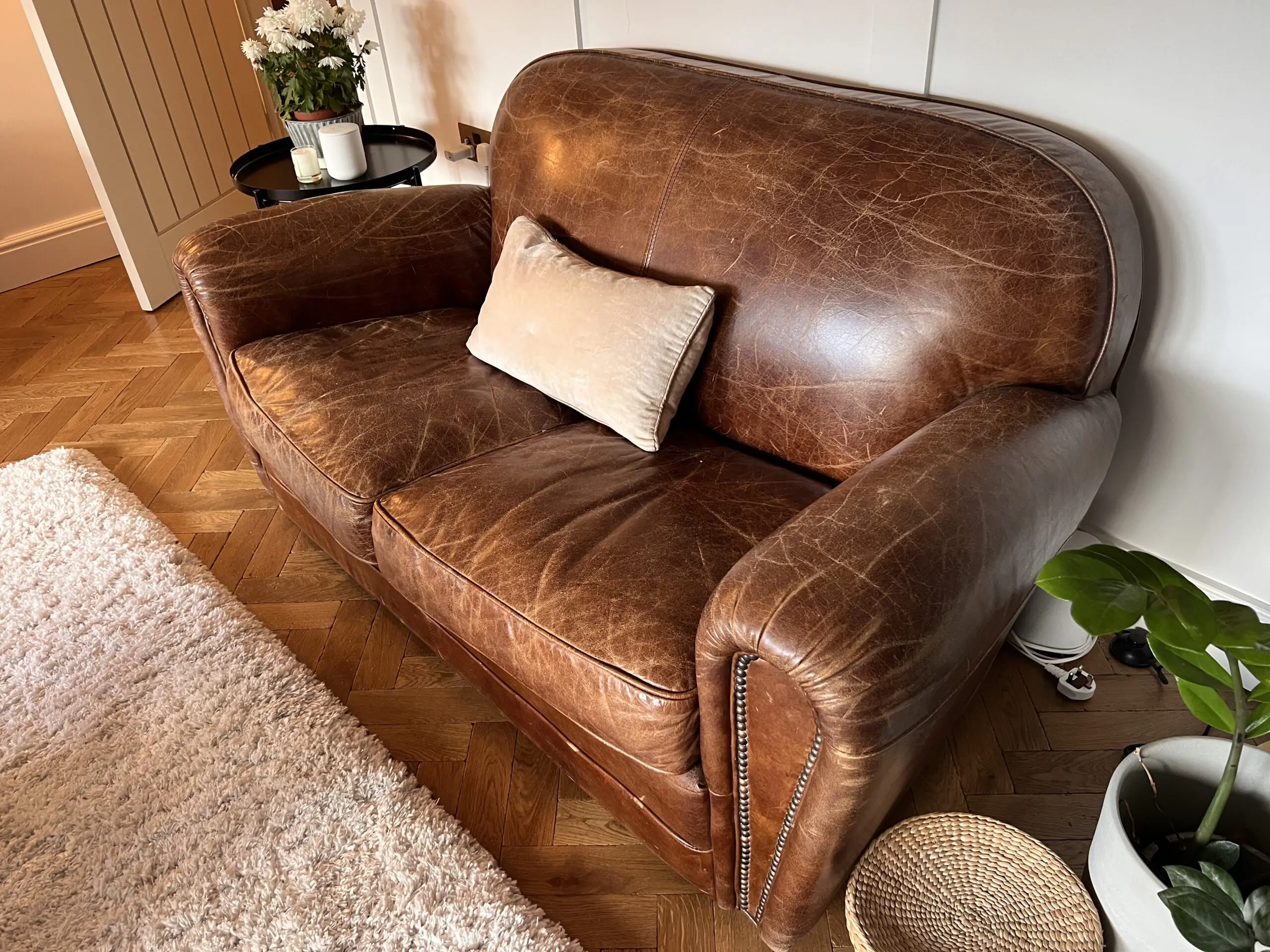 Vintage Leather Club Sofa