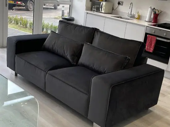 Charcoal Grey Velour 2 seater sofa