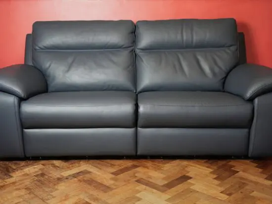 2x Nicoletti Pepino 3 Seater Leather Power Recliner sofas