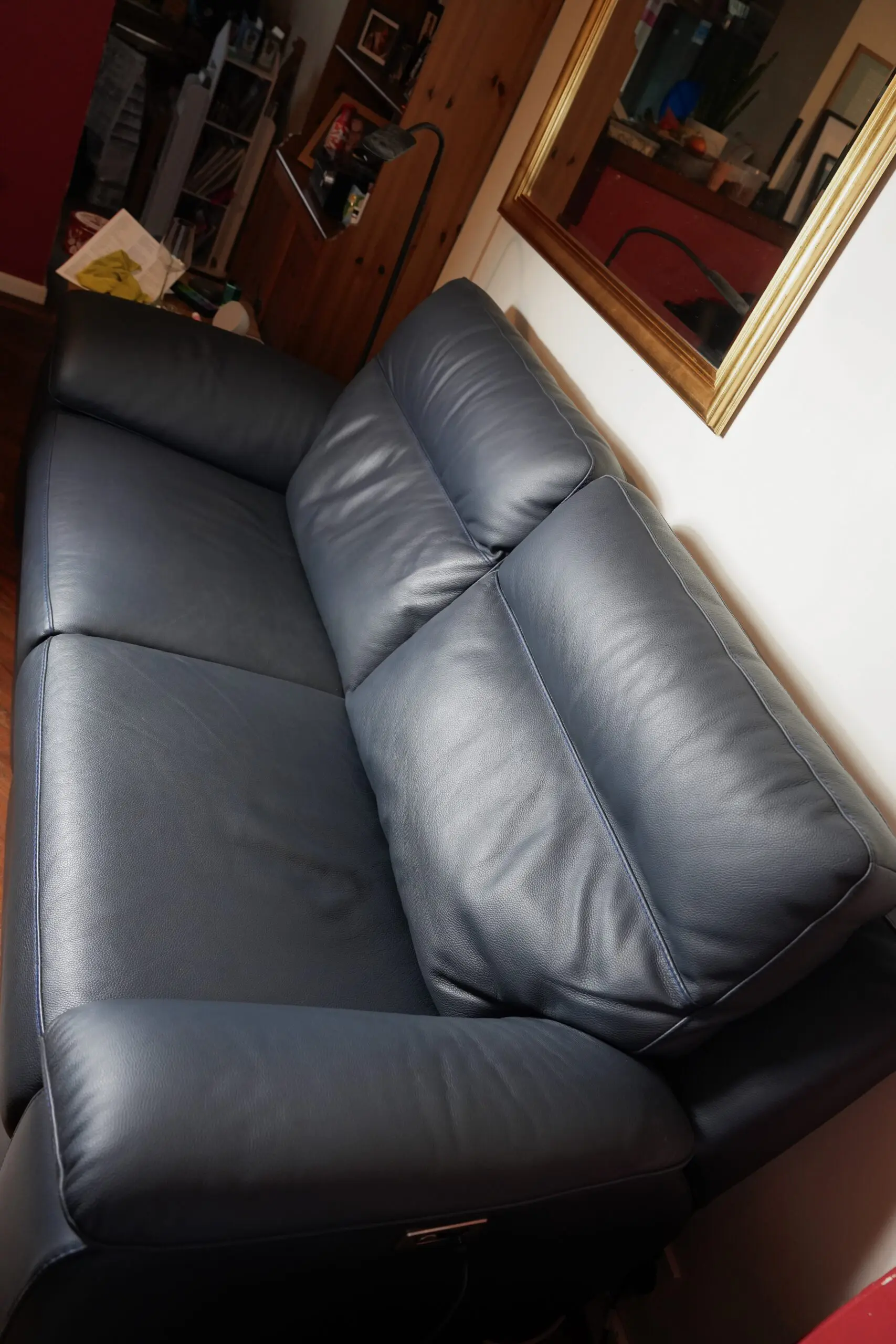 2x Nicoletti Pepino 3 Seater Leather Power Recliner sofas