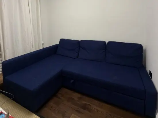 FRIHETEN blue corner sofa bed