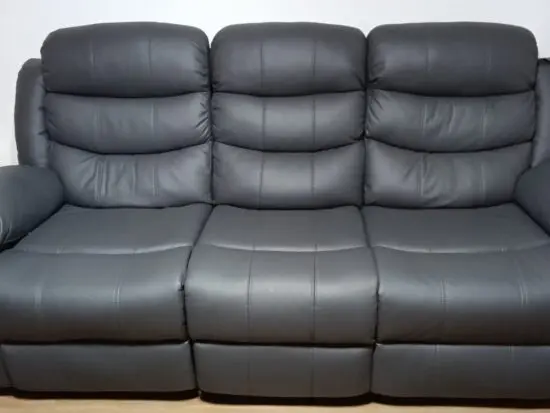 3 + 2 Grey Leather Recliner Sofa Set – Excellent Condition