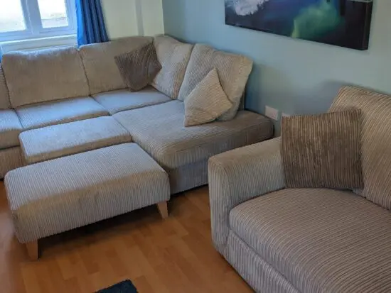 DFS Heydon sofa set in silver.