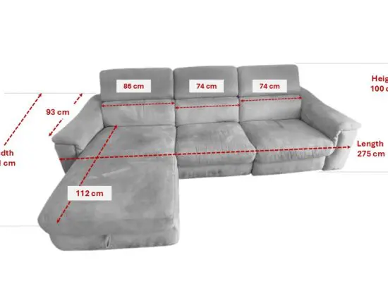 Sofology 3-seater grey fabric sofa, chair with power recliner, storage