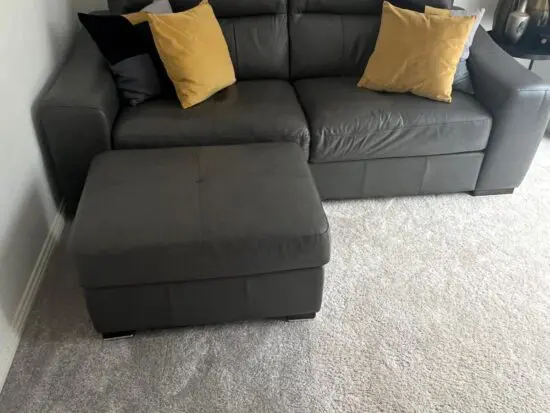 Sisi italia grey leather sofa + footstool