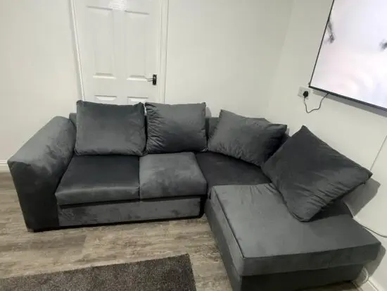 Grey L shape sofa