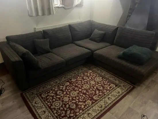DFS Cocoa Brown Keaton Weave L shape sofa