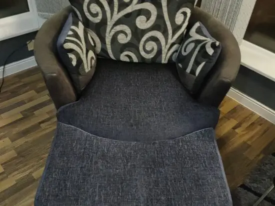 Jumbo Sofa Swivel Cuddle Armchair With Matching Ottoman Footstool (Black/Grey)