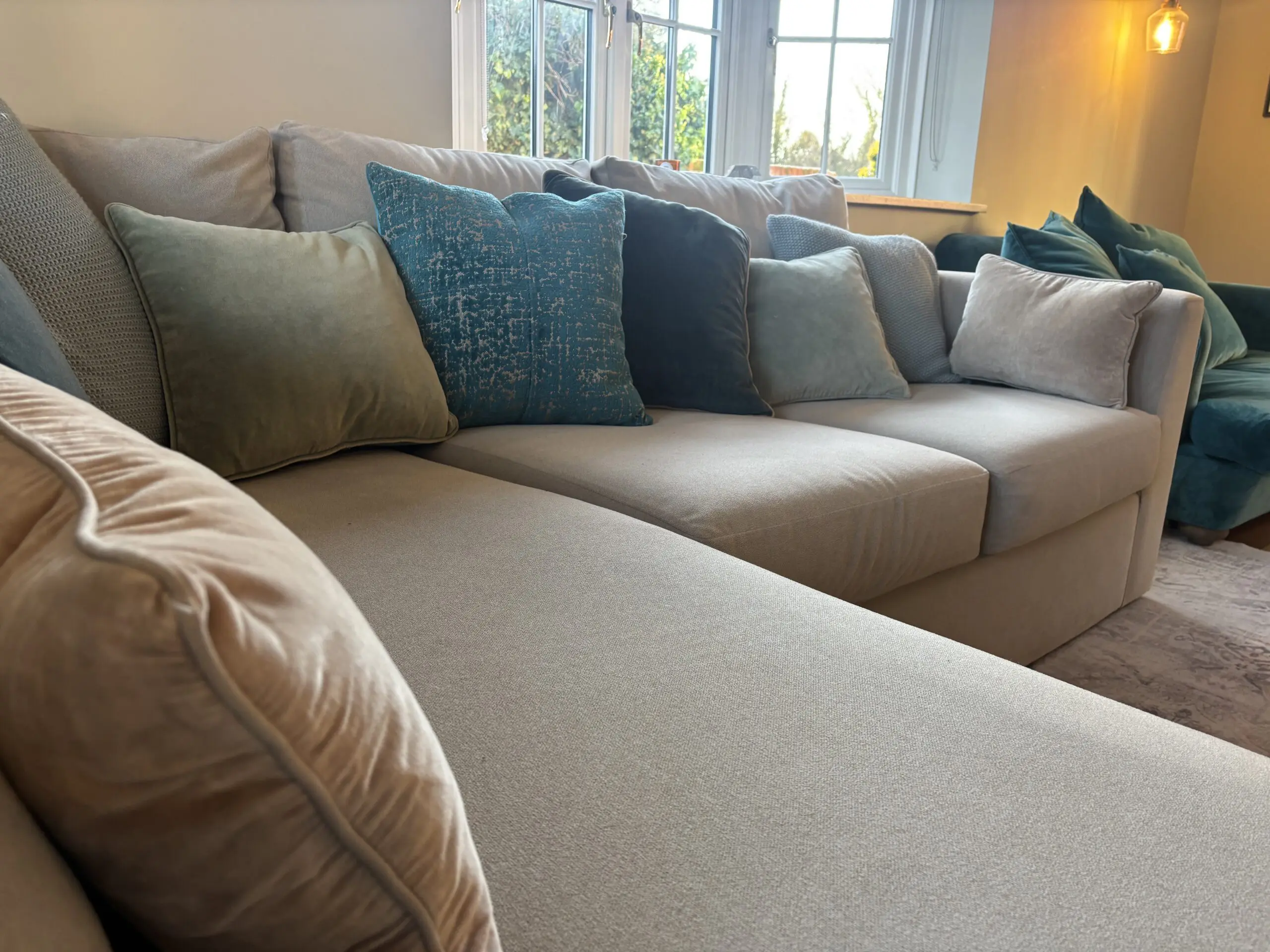 Darlings of Chelsea Portland in Pearl 4 seater corner sofa