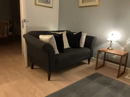 2small navy blue modern John Lewis sofas