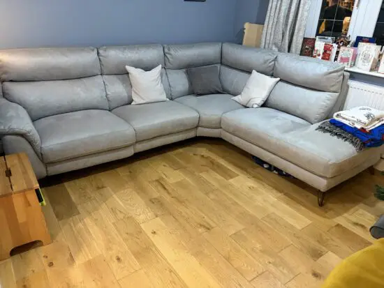 Contempo 3 seater chaise end power recliner corner sofa from Furniture village