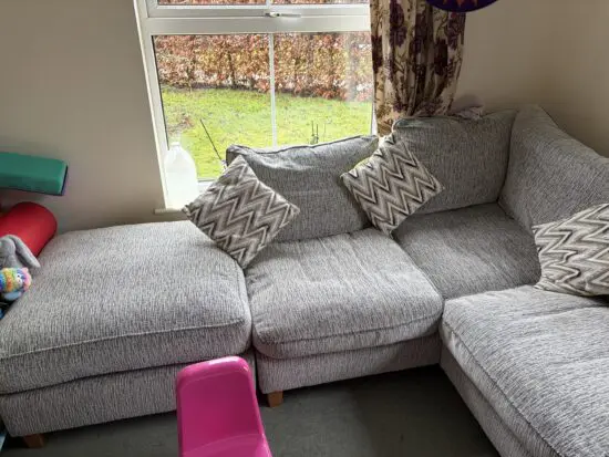 SCS Grey Corner sofa and footstool