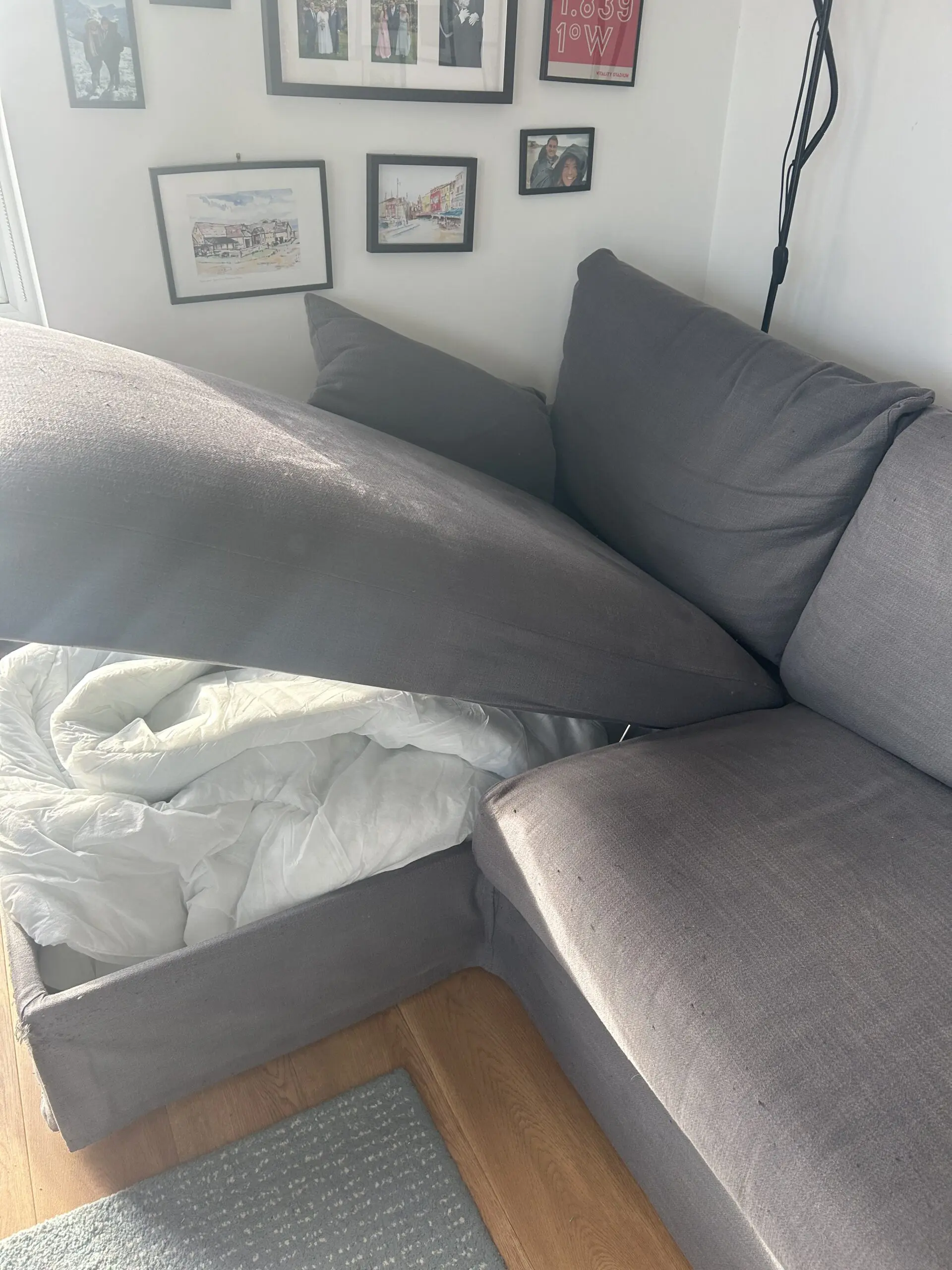 IKEA sofa with chaise and ottoman storage OPEN TO OFFERS