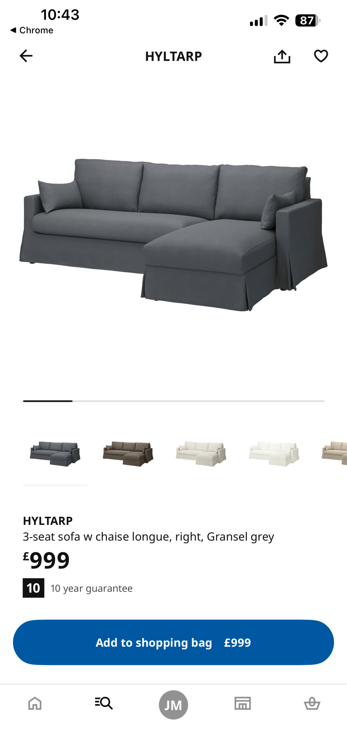 IKEA sofa with chaise and ottoman storage OPEN TO OFFERS