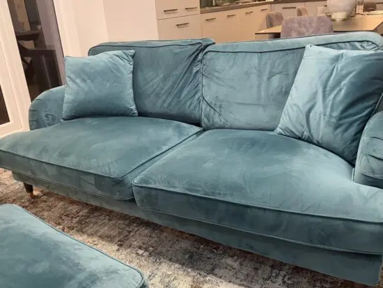 Teal/Emerald Green 2 Seater Sofa and matching Footstall