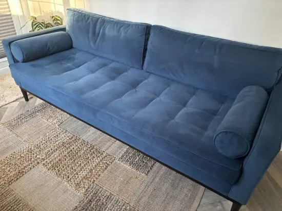 Swyft model 02 3 seater sofa. Teal velvet.