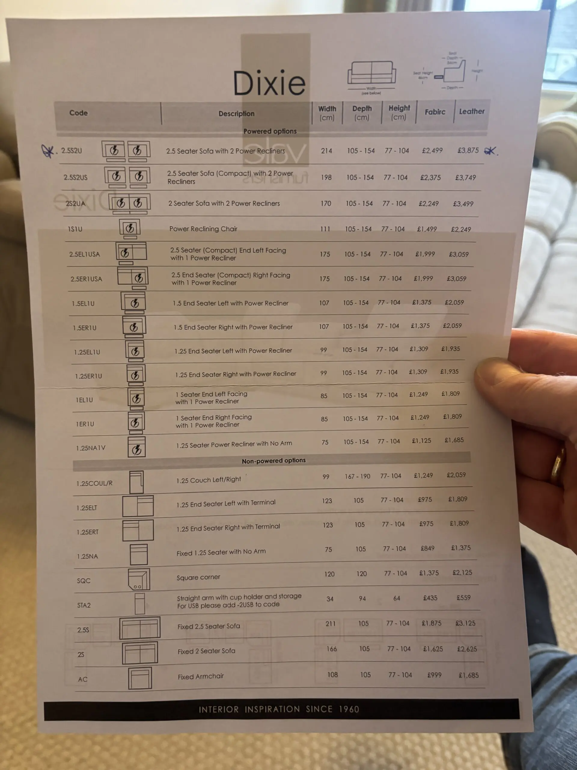 2.5 seater - Dixie double electric reclining sofa