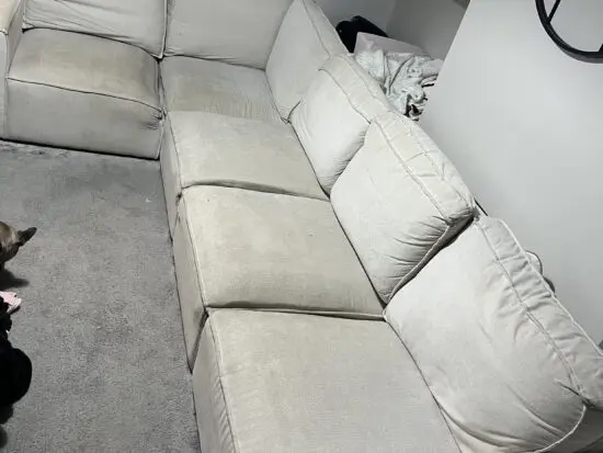 Beige large corner sofa