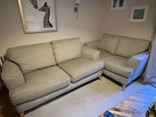 Beige/Oatmeal 3 and 2 Seater Sofas