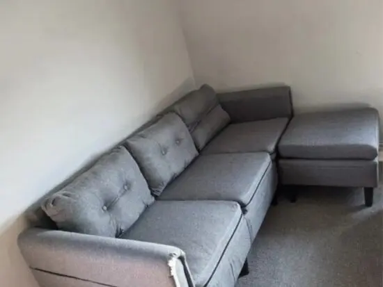 3-Seater Sofa, Fabric Upholstered Corner Sofa For Living Room