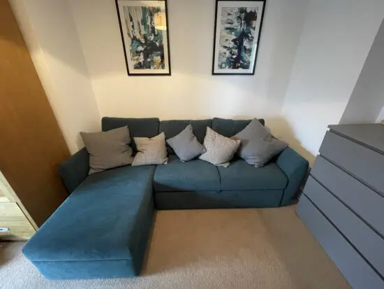 John Lewis Sansa Splayed Arm Sofa Bed with Storage In Teal