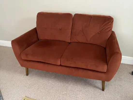 Next 2 seater sofa in ginger plush velvet