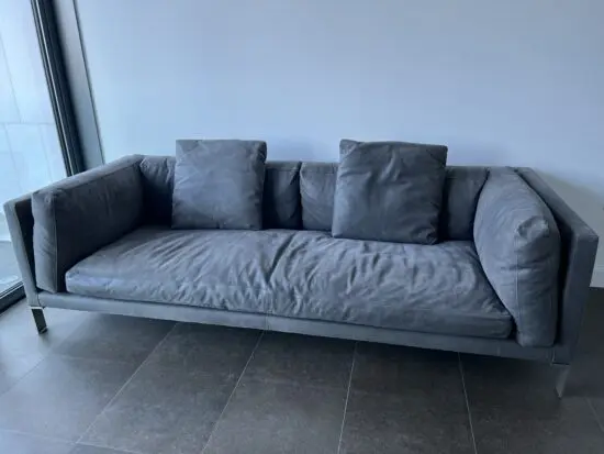 Habitat Nubuck Suede charcoal grey sofa
