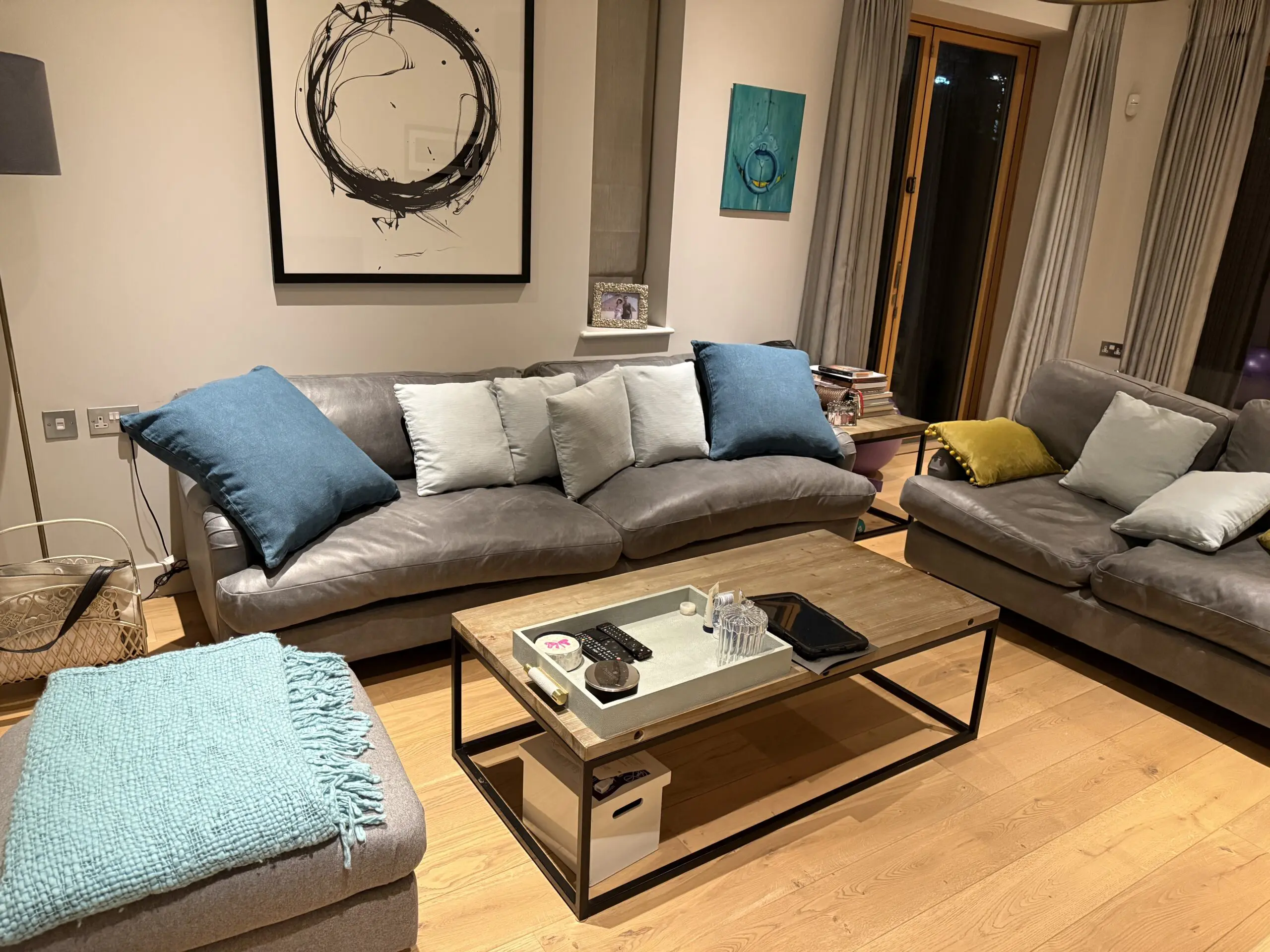 Loaf Jonesy Leather Sofa Set – 4-Seater + Loveseat + Footstool | Excellent Condition