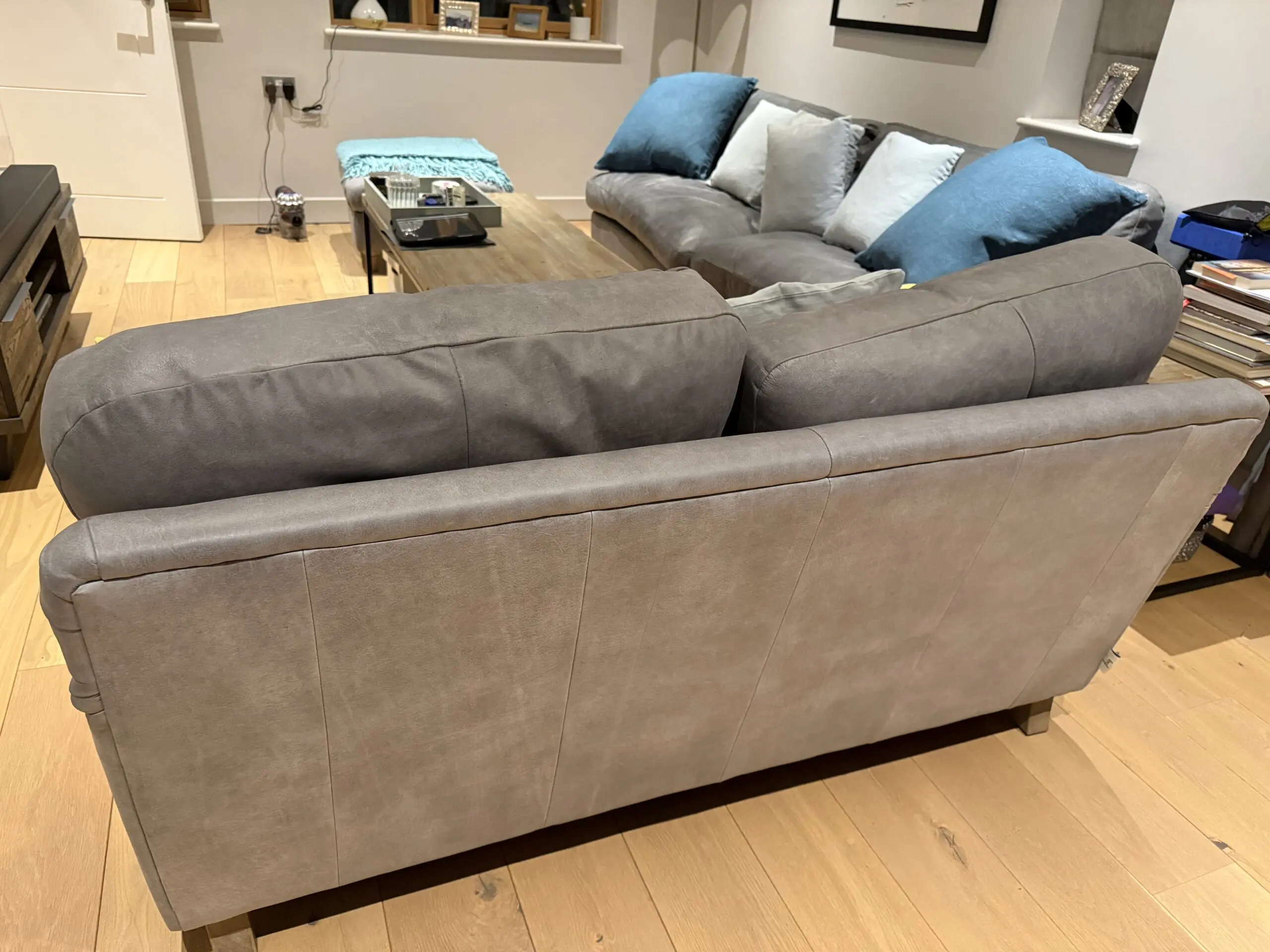 Loaf Jonesy Leather Sofa Set – 4-Seater + Loveseat + Footstool | Excellent Condition