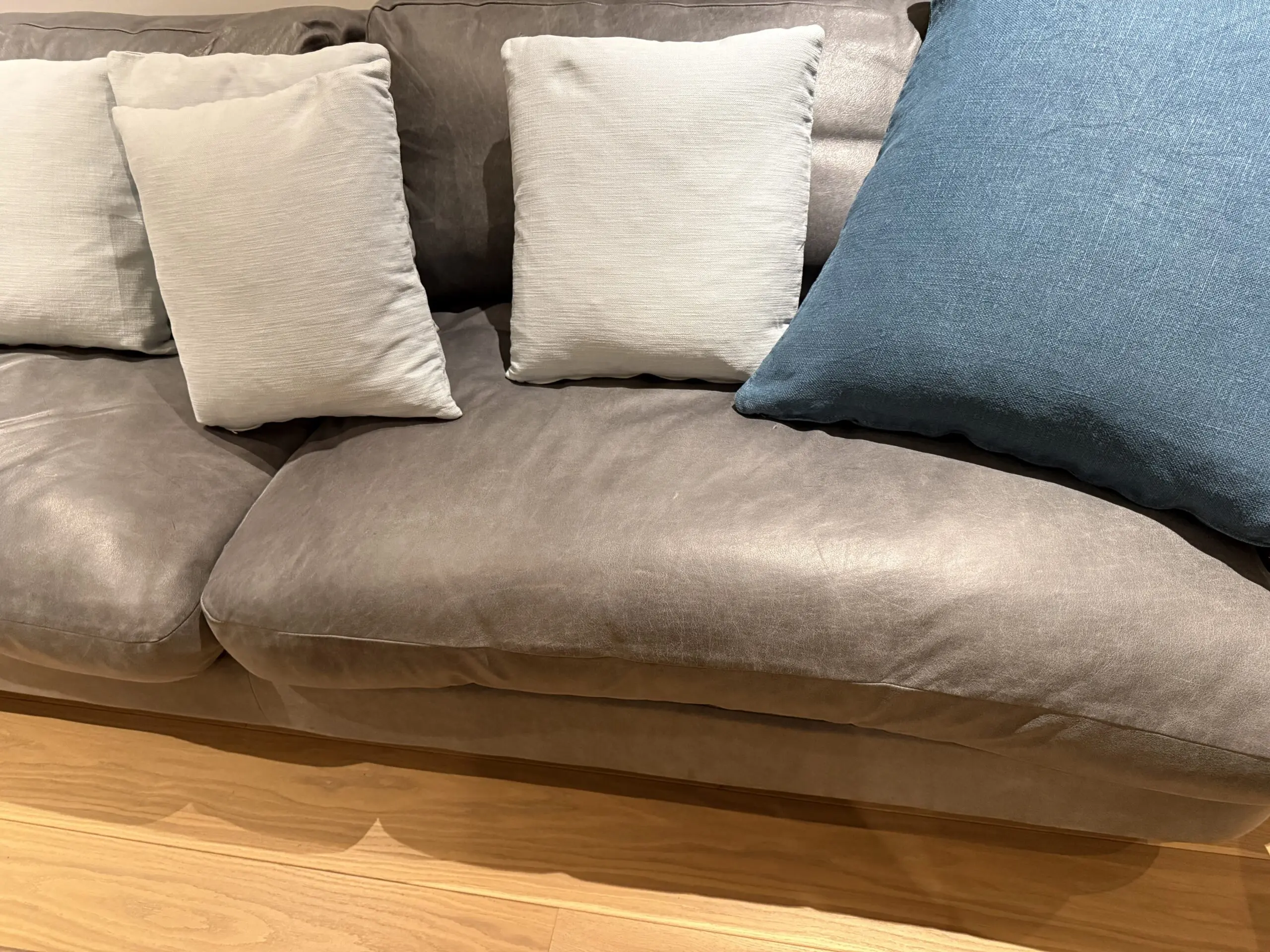 Loaf Jonesy Leather Sofa Set – 4-Seater + Loveseat + Footstool | Excellent Condition