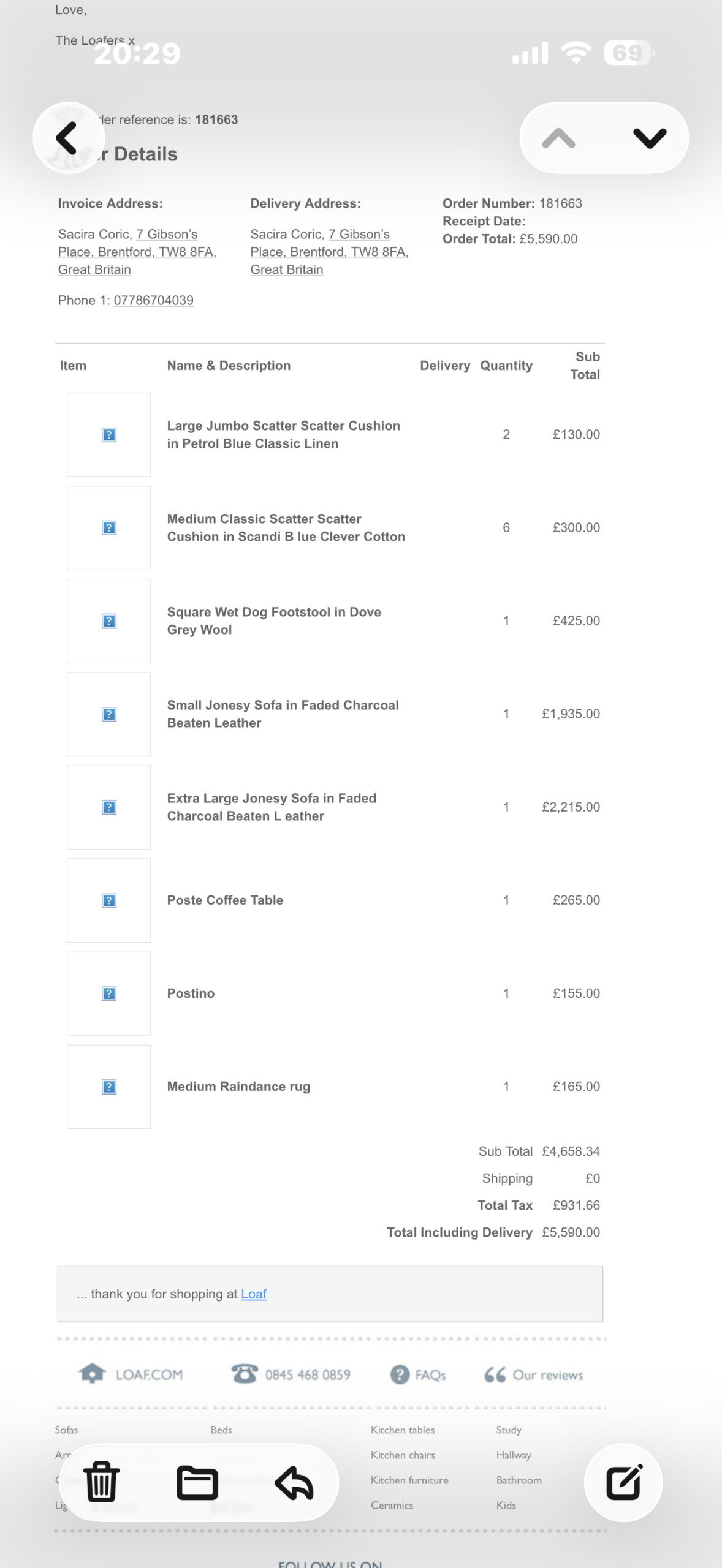 Loaf Jonesy Leather Sofa Set – 4-Seater + Loveseat + Footstool | Excellent Condition