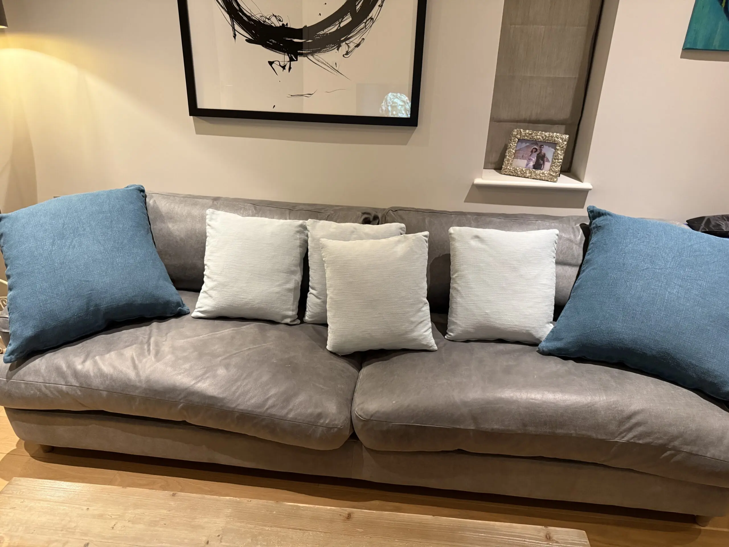 Loaf Jonesy Leather Sofa Set – 4-Seater + Loveseat + Footstool | Excellent Condition