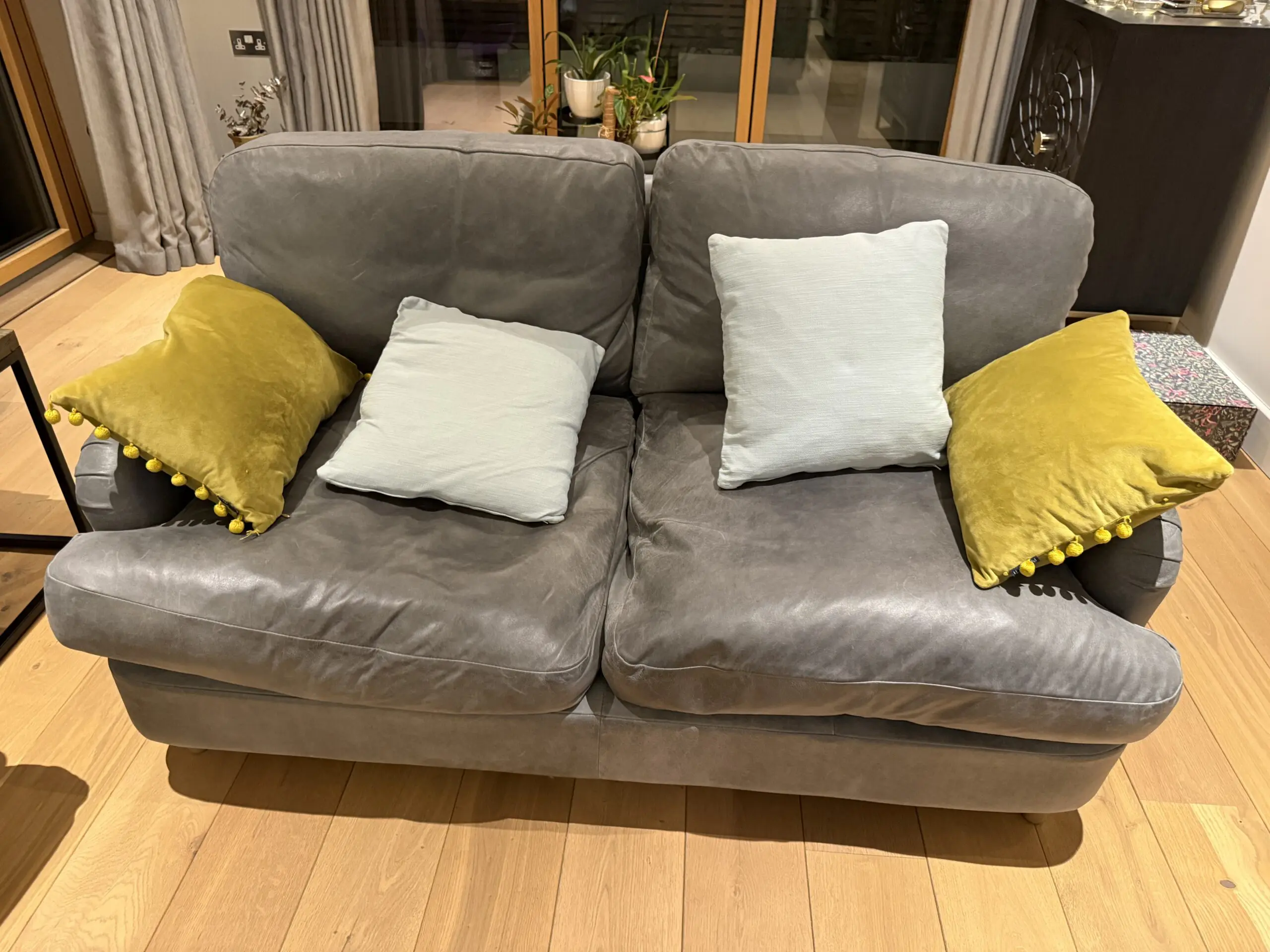 Loaf Jonesy Leather Sofa Set – 4-Seater + Loveseat + Footstool | Excellent Condition