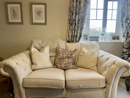 X2 Cream Linen Next Sofas 2 Seaters - extremely good condition