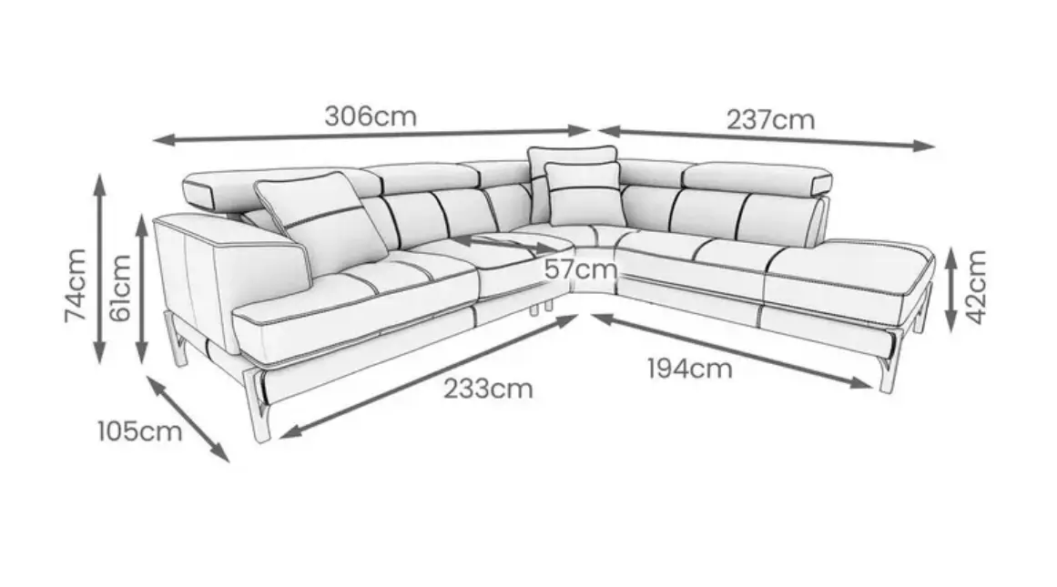 Large Leather Corner Sofa (DFS)